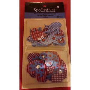 3D RECOLLECTIONS ADHESIVE LAYERED CHIPBOARD HEARTS W/GEMS BIRDS W/GEMS 3D 20 PCS